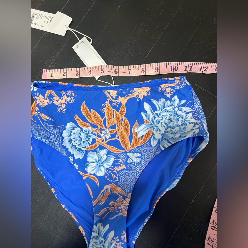 Seafolly Eden Blue High-Waisted Bikini Bottom size 8 - Picture 5 of 8